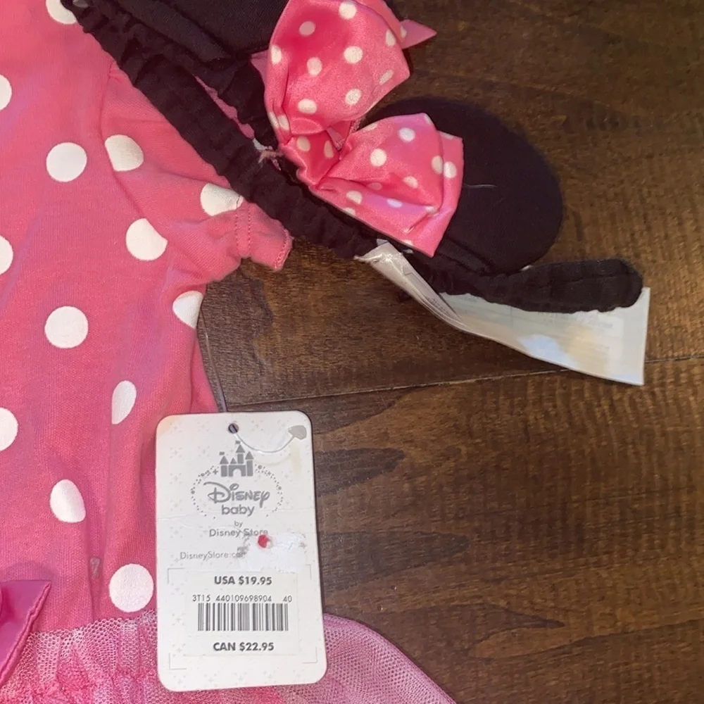 Disney Baby pink polka dot outfit size 9-12 months new with tags